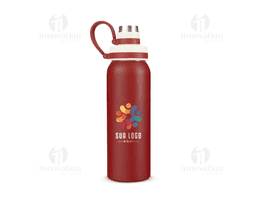 Garrafa em aço inox com capacidade de 800 ml, desenvolvida para oferecer resistência e praticidade no dia a dia. Possui alça em silicone que facilita o transporte e o manuseio. Um brinde corporativo moderno e funcional, ideal para ações promocionais, eventos e incentivo ao consumo consciente.