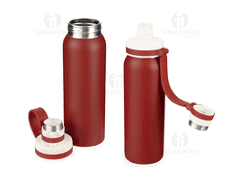 Garrafa em aço inox com capacidade de 800 ml, desenvolvida para oferecer resistência e praticidade no dia a dia. Possui alça em silicone que facilita o transporte e o manuseio. Um brinde corporativo moderno e funcional, ideal para ações promocionais, eventos e incentivo ao consumo consciente.