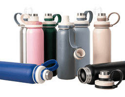 Garrafa em aço inox com capacidade de 800 ml, desenvolvida para oferecer resistência e praticidade no dia a dia. Possui alça em silicone que facilita o transporte e o manuseio. Um brinde corporativo moderno e funcional, ideal para ações promocionais, eventos e incentivo ao consumo consciente.