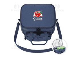 Bolsa térmica com dois compartimentos em tamanhos diferentes e capacidade total de 16 litros. Confeccionada em tecido Oxford 600D resistente à água, apresenta estrutura interna com espuma e revestimento térmico em PEVA. Conta ainda com bolso frontal multiuso com aberturas para encaixe de módulos adicionais, dois bolsos laterais com elástico e duas alças de mão fixas. Acompanha alça transversal ajustável.