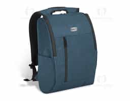 Mochila para notebook. 600D de alta densidade. Compartimento com 2 divisórias almofadadas para notebook até 15.6'' e tablet 9.7''. Interior forrado e almofadado. 1 bolso frontal e 2 bolsos laterais. Parte posterior almofadada, com sistema de apoio acolchoado para as costas e alças almofadadas