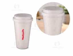 Copo fibra de arroz 550ml com tampa de bocal