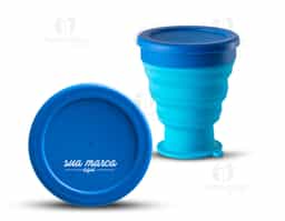 Copo viagem dobrável silicone 400ml