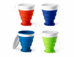 Copo viagem dobrável silicone 400ml
