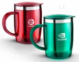Caneca plástica com inox na parte interna de 400ml.