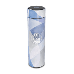 Garrafa térmica em aço inox com parede dupla 450ml com infusor,
Display LED com termômetro digital na tampa para indicar a temperatura do líquido,
Conserva líquido quente por até 5 horas e líquido frio até 7 horas