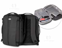 Mochila e Pasta para notebook em tecido poliéster Compartimento para notebook.
Tamanho total do Notebook - 17