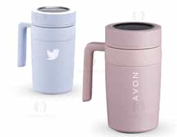 Caneca Térmica inox 500ml com infusor, e display LED com termômetro digital na tampa para indicar a temperatura do líquido.