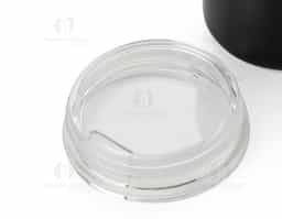 Caneca 350 ml parede dupla em Inox, com pegador de inox, contém tampa transparente com compartimento para beber.