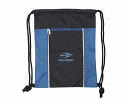 Mochila saco impermeável em fibra de poliéster. Contém bolso horizontal com zíper na parte frontal e alças de nylon.
