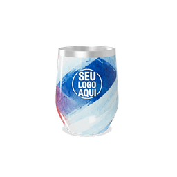 Copo térmico 320ml de parede dupla em inox livre de BPA, contém tampa com bocal.