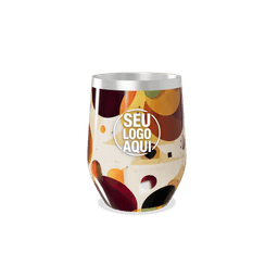 Copo térmico 320ml de parede dupla em inox livre de BPA, contém tampa com bocal.