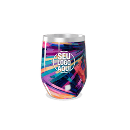 Copo térmico 320ml de parede dupla em inox livre de BPA, contém tampa com bocal.