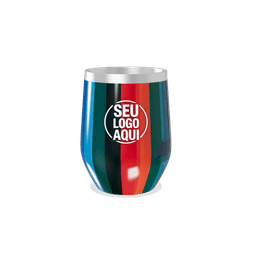 Copo térmico 320ml de parede dupla em inox livre de BPA, contém tampa com bocal.