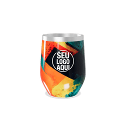 Copo térmico 320ml de parede dupla em inox livre de BPA, contém tampa com bocal.