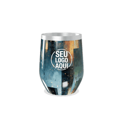 Copo térmico 320ml de parede dupla em inox livre de BPA, contém tampa com bocal.