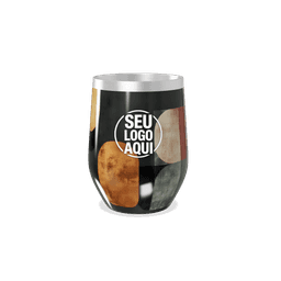 Copo térmico 320ml de parede dupla em inox livre de BPA, contém tampa com bocal.