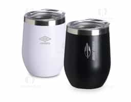 Copo térmico 320ml de parede dupla em inox livre de BPA, contém tampa com bocal.