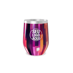 Copo térmico 320ml de parede dupla em inox livre de BPA, contém tampa com bocal.