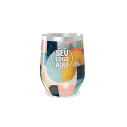 Copo térmico 320ml de parede dupla em inox livre de BPA, contém tampa com bocal.