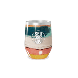 Copo térmico 320ml de parede dupla em inox livre de BPA, contém tampa com bocal.