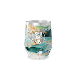 Copo térmico 320ml de parede dupla em inox livre de BPA, contém tampa com bocal.