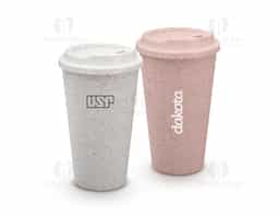 Copo fibra de arroz com capacidade de 550ml. Feito em polipropileno atóxico, o copo possui tampa rosqueável com bocal