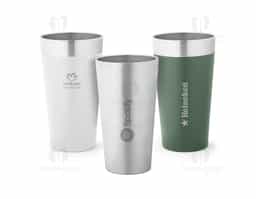 Copo de viagem térmico em aço inox com parede dupla isolada a vácuo. Ideal para preservar as suas bebidas frias ou quentes. Capacidade até 540 mL