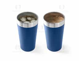 Copo de viagem térmico em aço inox com parede dupla isolada a vácuo. Ideal para preservar as suas bebidas frias ou quentes. Capacidade até 540 mL