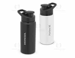 Squeeze esportivo em alumínio com parede simples e acabamento em mate. Tampa com sistema de abertura flip top. Capacidade até 660 mL