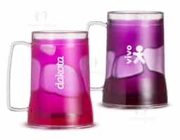 Caneca acrílica 400ml com gel térmico, congelar apenas de boca para baixo no máximo 48hs a cada congelamento.