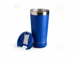 Copo térmico de inox com caixa de som e capacidade 400ml. Contém tampa com abridor. Caixa de som possui botão para ligar/desligar, botões para aumentar diminuir volume/ avançar e retroceder faixas. Operante no modo bluetooth e entrada TF (cartão MicroSD). Acompanha cabo USB Tipo-C. Obs.: A caixa de som não é a prova dágua, para a higienização do copo é necessário desrosquear a caixa de som para remove-la.