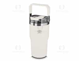 Garrafa térmica em aço inox com parede dupla com capacidade de até 650ml,tampa rosqueável com alça em plástico, permite-se hidratar por canudo ou bico, com anel de silicone para vedação.