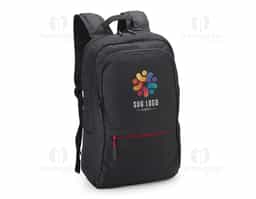 Mochila feita de nylon, com tecido resistente a água e até 25 litros de capacidade em seu interior. Possui 3 compartimentos, sendo o principal com bolso para notebook de até 17 polegadas. Com divisórias internas para acessórios, a mochila possui 1 bolso lateral e alça para encaixe em malas de viagens.