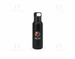 Garrafa em aço inox 91% reciclado com parede dupla isolada a vácuo e parede interna revestida a cobre, características que permitem conservar a temperatura das suas bebidas por um longo período. A tampa em PP é à prova de vazamentos e incorpora um botão que facilita a sua abertura. O acabamento da garrafa em mate confere-lhe um visual mais contemporâneo.