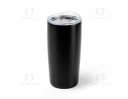 Copo térmico feito em aço inox com capacidade de até 590ml. Apresenta construção em parede dupla e tampa de plástico com vedação a vácuo e bocal com trava de segurança, ajudando a manter a temperatura de líquidos conservada por mais tempo. Além disso, conta ainda com base emborrachada antiderrapante.