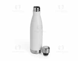 Garrafa térmica em inox com tampa rosqueável, pintura em spray e capacidade para até 500ml. Possui estrutura de parede dupla e vedação a vácuo, o que permite conservar a temperatura de líquidos por mais tempo.

Observação: As garrafas nos tons de azul apresentam acabamento acetinado, enquanto as demais cores possuem um acabamento mais opaco.