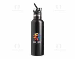 Garrafa térmica em inox 304 com capacidade de até 800ml. Possui estrutura de parede dupla e vedação a vácuo, permitindo conservar a temperatura de bebidas por mais tempo. Apresenta uma tampa rosqueável em plástico com protetor para o bocal e trava de segurança integrada à alça.