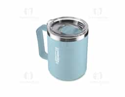 Caneca produzida em plástico PP de 450ml com interior em inox 304 para conservação da temperatura do líquido. Possui alça ergonômica e tampa plástica com vedação de encaixe.