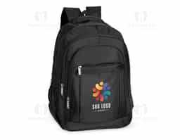 Mochila confeccionada em poliéster 900D impermeável, com fechamento em zíper e capacidade para até 32 litros. Possui compartimento interno com divisória para notebooks de até 17,3 polegadas. Conta ainda com três compartimentos frontais em tamanhos diferentes e dois bolsos laterais em malha com elástico, além de revestimento em tecido respirável na parte posterior, nas alças para as costas e na alça de mão.